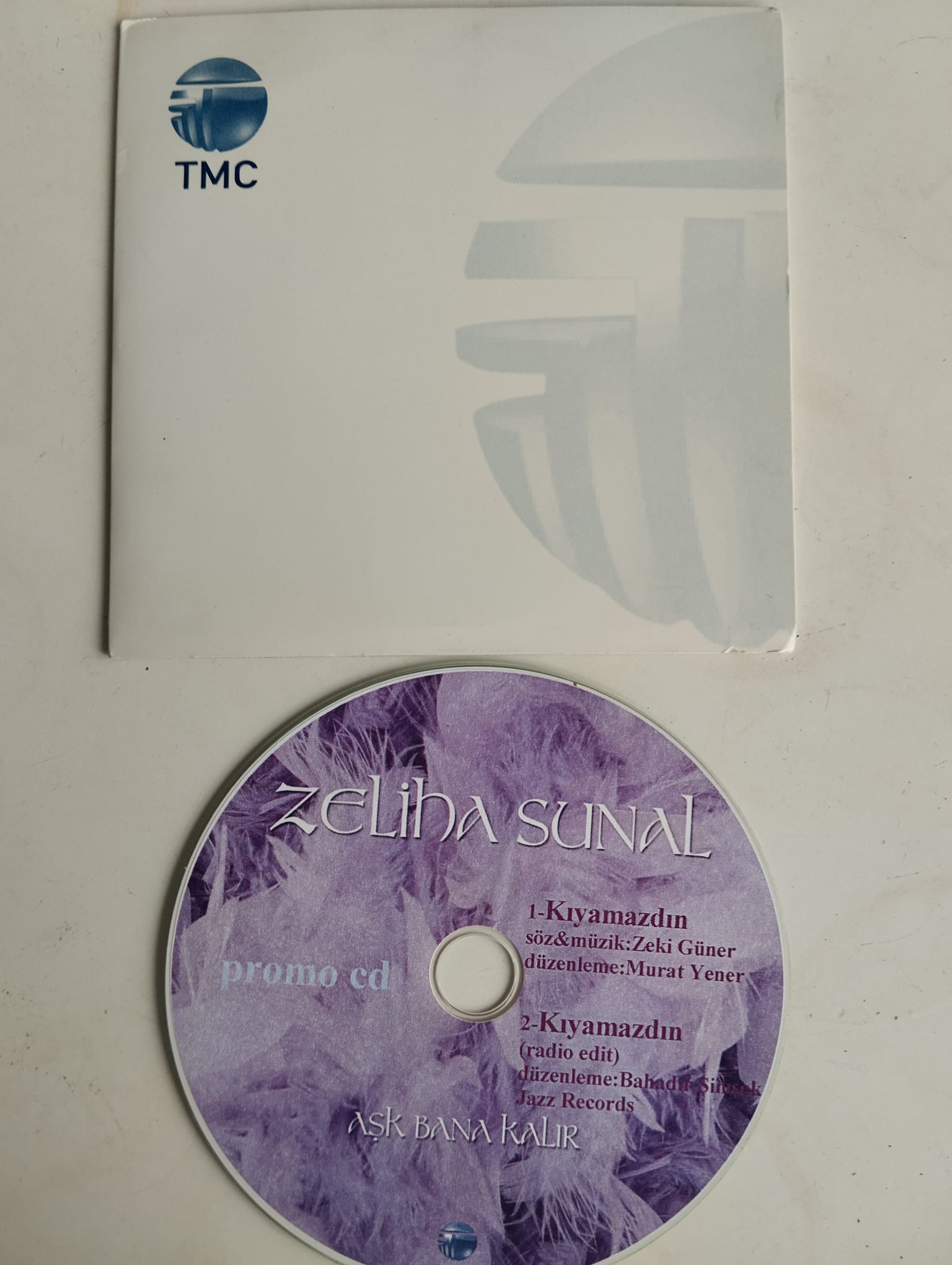 Zeliha Sunal / Aşk Bana Kalır- Kıyamazdın -  Türkiye Basım - 2. El CD, Single, Promo