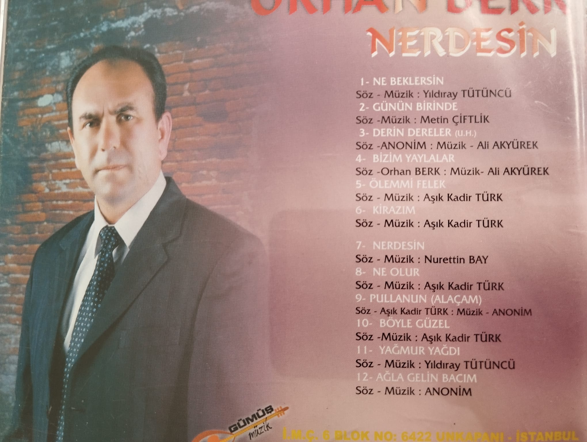 Orhan Berk - Nerdesin  -  Türkiye Basım - 2. El CD Albüm