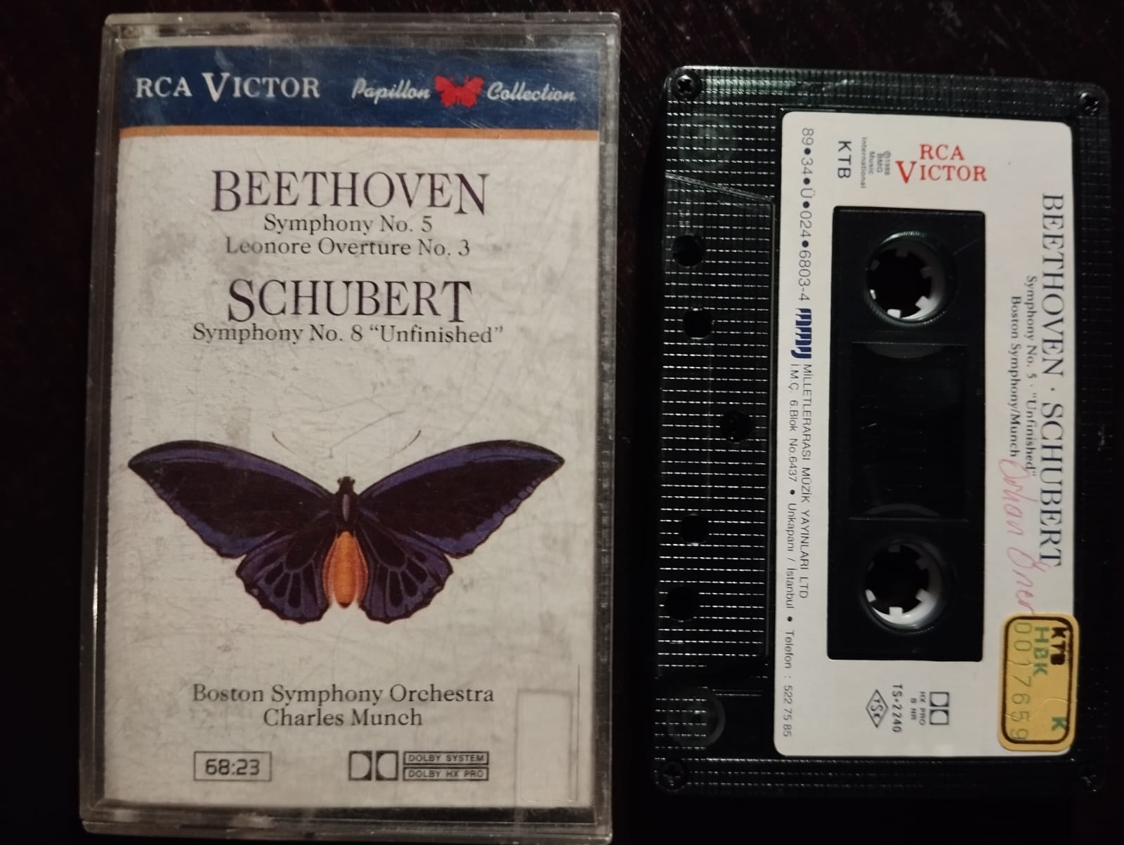 BEETHOVEN - SCHUBERT (Boston Symphony Orchestra - Charles Munch) - 1989 Türkiye Basım 2.El Kaset