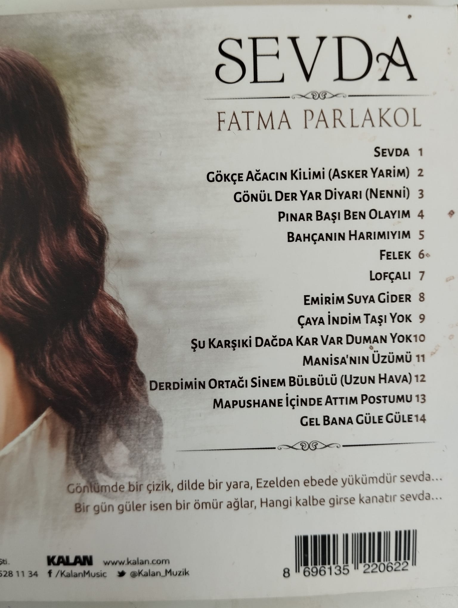 Fatma Parlakol / Sevda - Türkiye Basım - 2. El CD Albüm