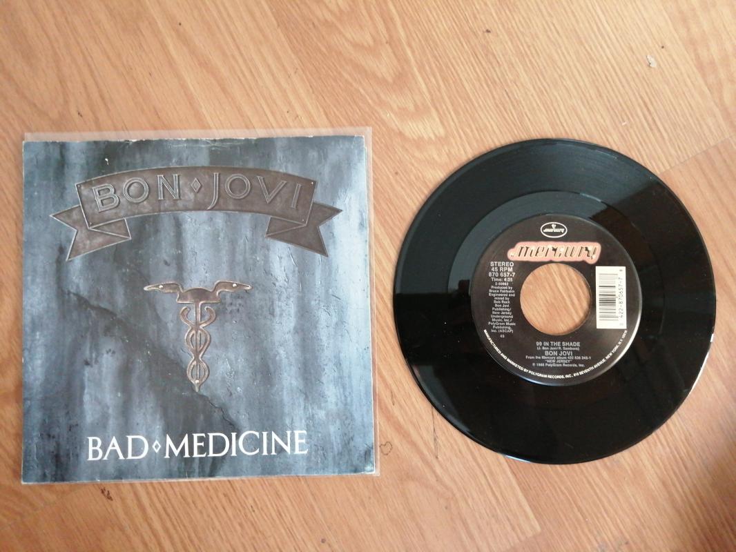 BON JOVI - BAD MEDICINE 1988 USA  BASIM 45 LİK PLAK