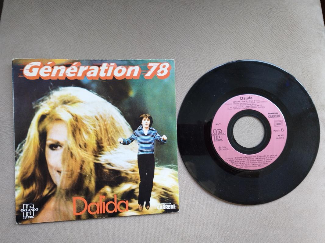 DALIDA -Generation 78-1978 FRANSA BASIM 45 LİK PLAK