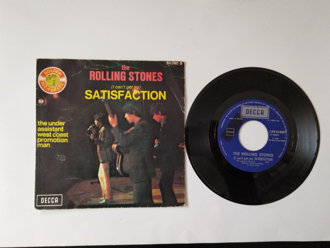 The Rolling Stones- Satisfaction - The Under Assistant -1965 BELÇİKA BASIM 45 LİK PLAK