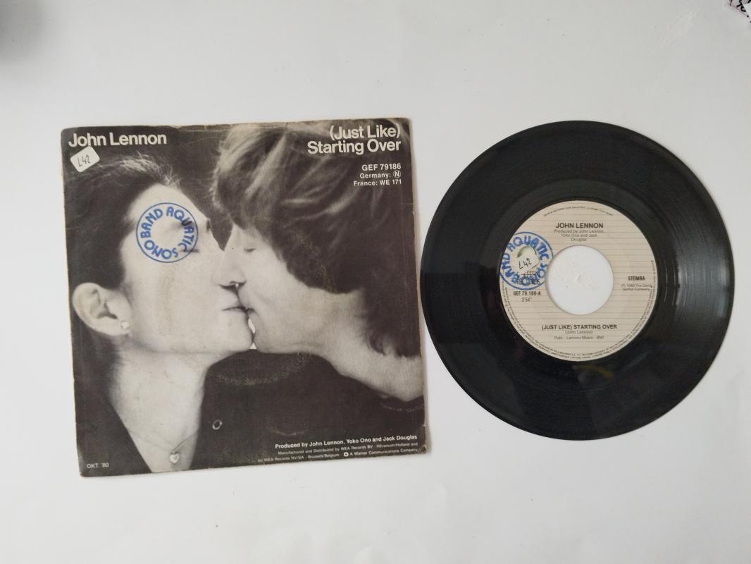 JOHN LENNON - Starting Over-YOKO ONO- Kiss Kiss Kiss - 1980 BELÇİKA BASIM 45 LİK PLAK