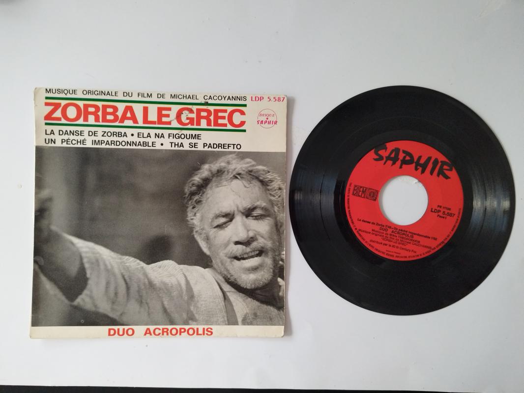 ZORBA LE GREC EP- 1965 FRANSA BASIM (EXTENDED PLAY) PLAK (4 ŞARKI İHTİVA EDER)