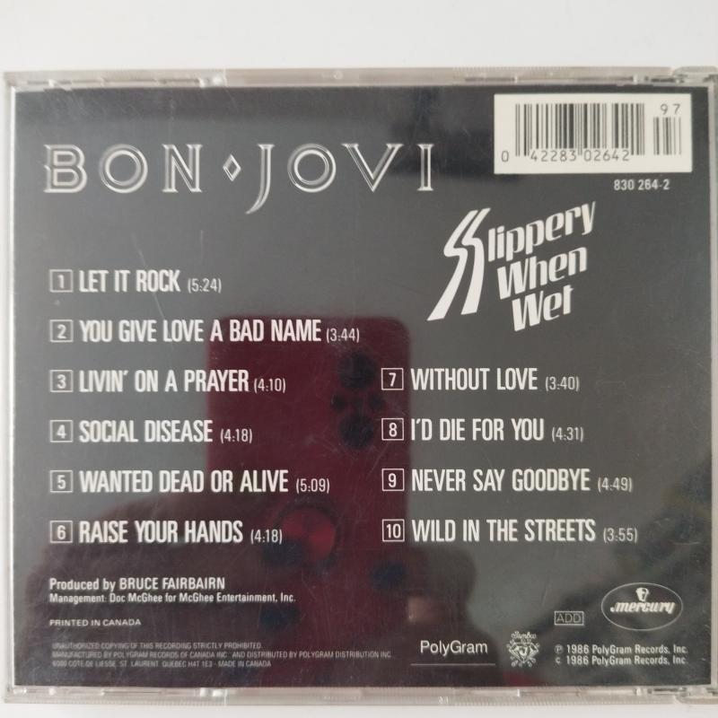 Bon Jovi  ‎–  Slippery When Wet  - 1986 Kanada  Basım 2. El CD Albüm