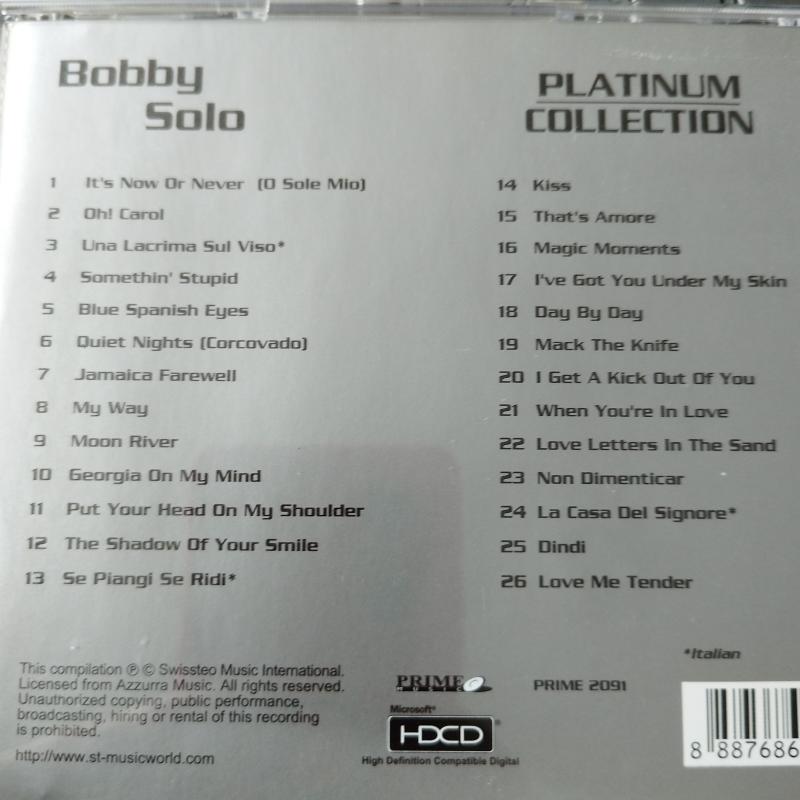 Bobby Solo / Platinum collection -  Avrupa Basım - 2. El  CD Albüm