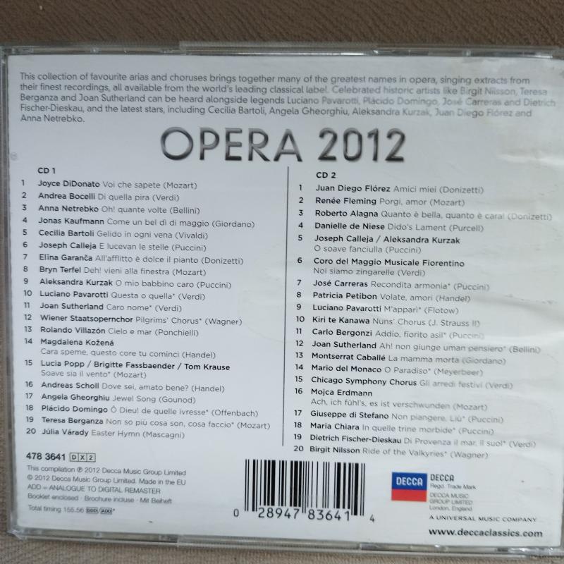 Opera 2012   -  2012  Avrupa  Basım - 2. El  2XCD Albüm