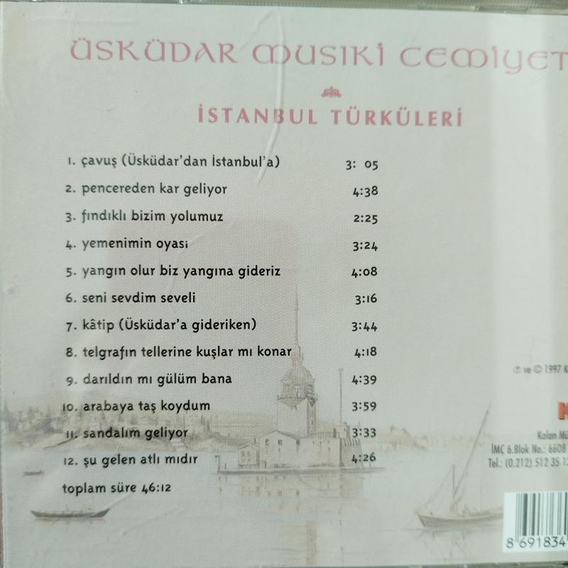 Üsküdar Musiki Cemiyeti  / İstanbul Türküleri  -  1997 Türkiye   Basım - 2. El CD Albüm