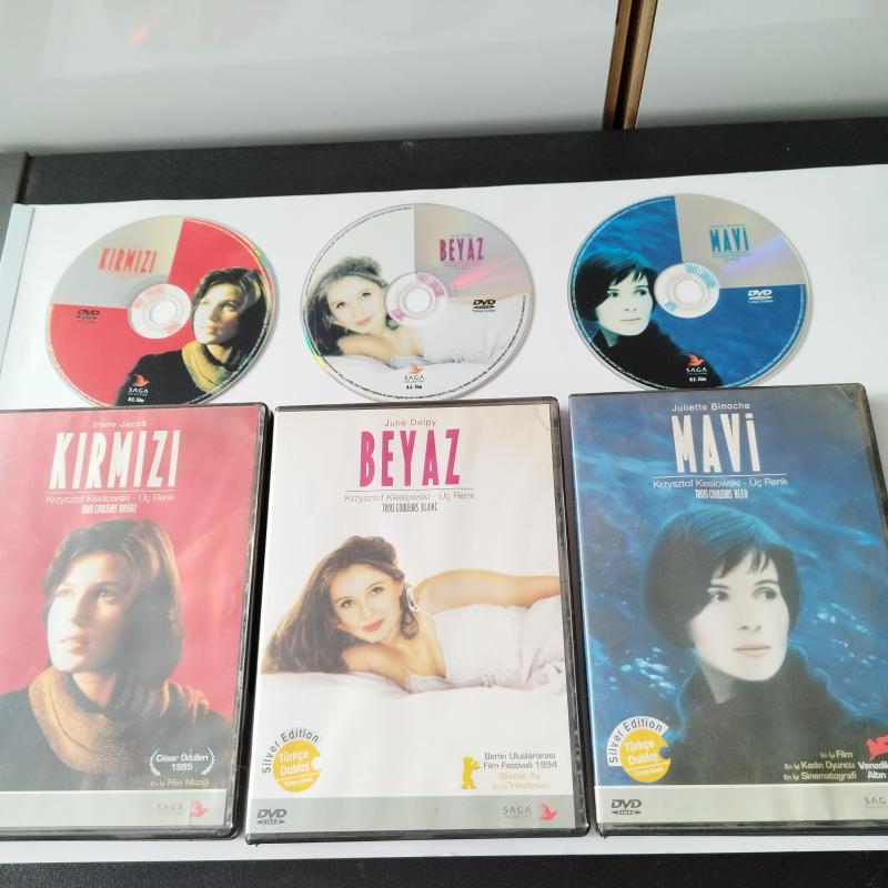 Krzysztof Kieslowski Üç Renk üçlemesi / Mavi - Beyaz -Kırmızı - 2. El  DVD Film