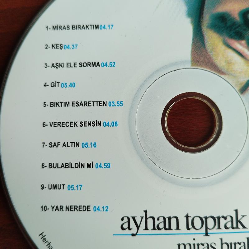 AyhanToprak / miras bıraktım - Türkiye Basım -  2. El CD  Albüm