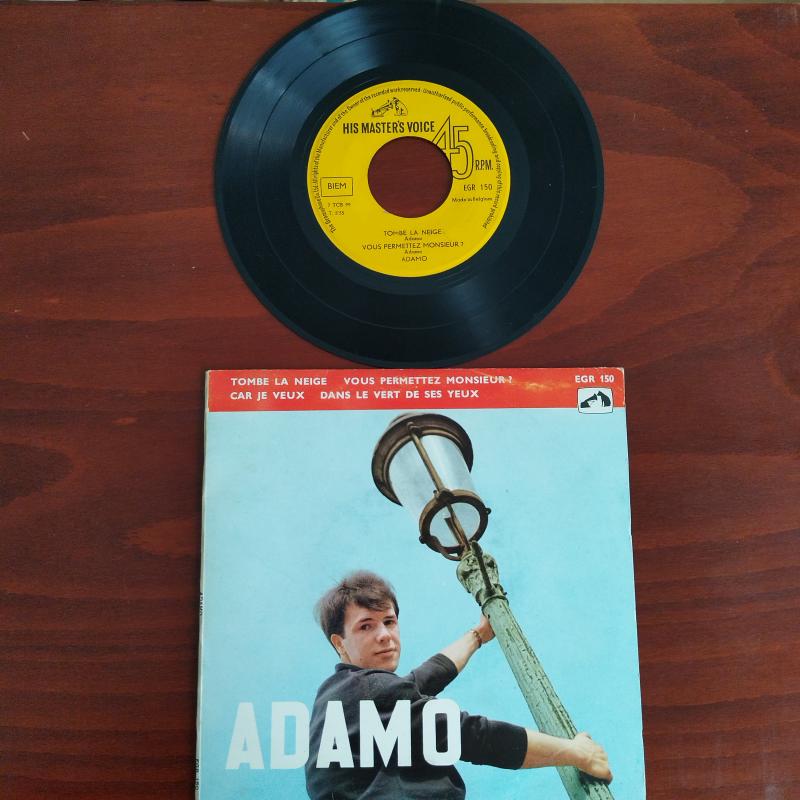 Adamo – Tombe La Neige - 1964 Belçika Basım 45 LİK PLAK