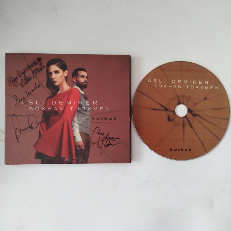 Aslı Demirer & Gökhan Türkmen ‎– Korkak - 2015 Türkiye Basım - 2. El Single - İsme İthaflı İmzalı