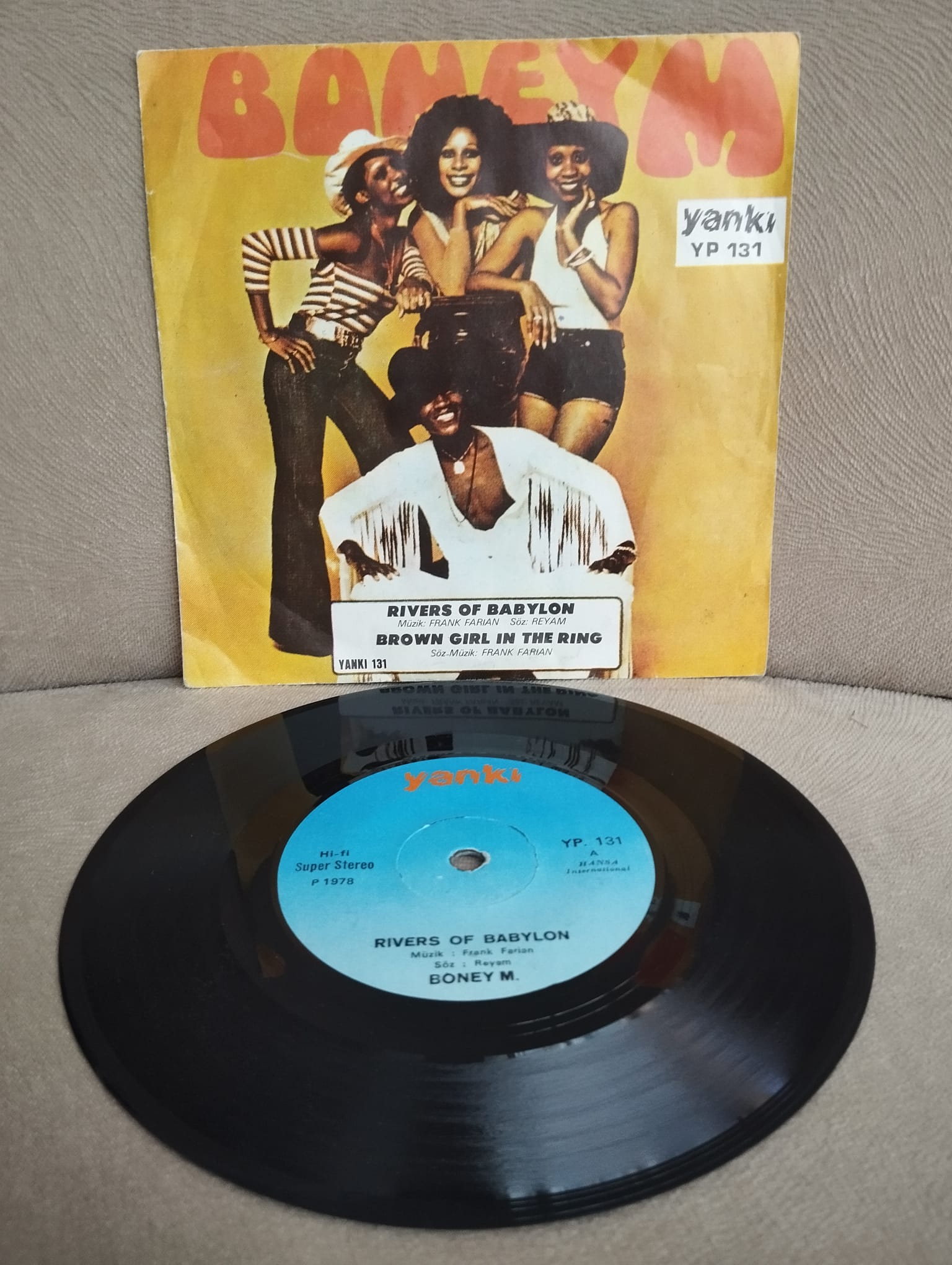 Boney M  – Rivers Of Babylon -  1978 Türkiye Basım  45 LİK PLAK