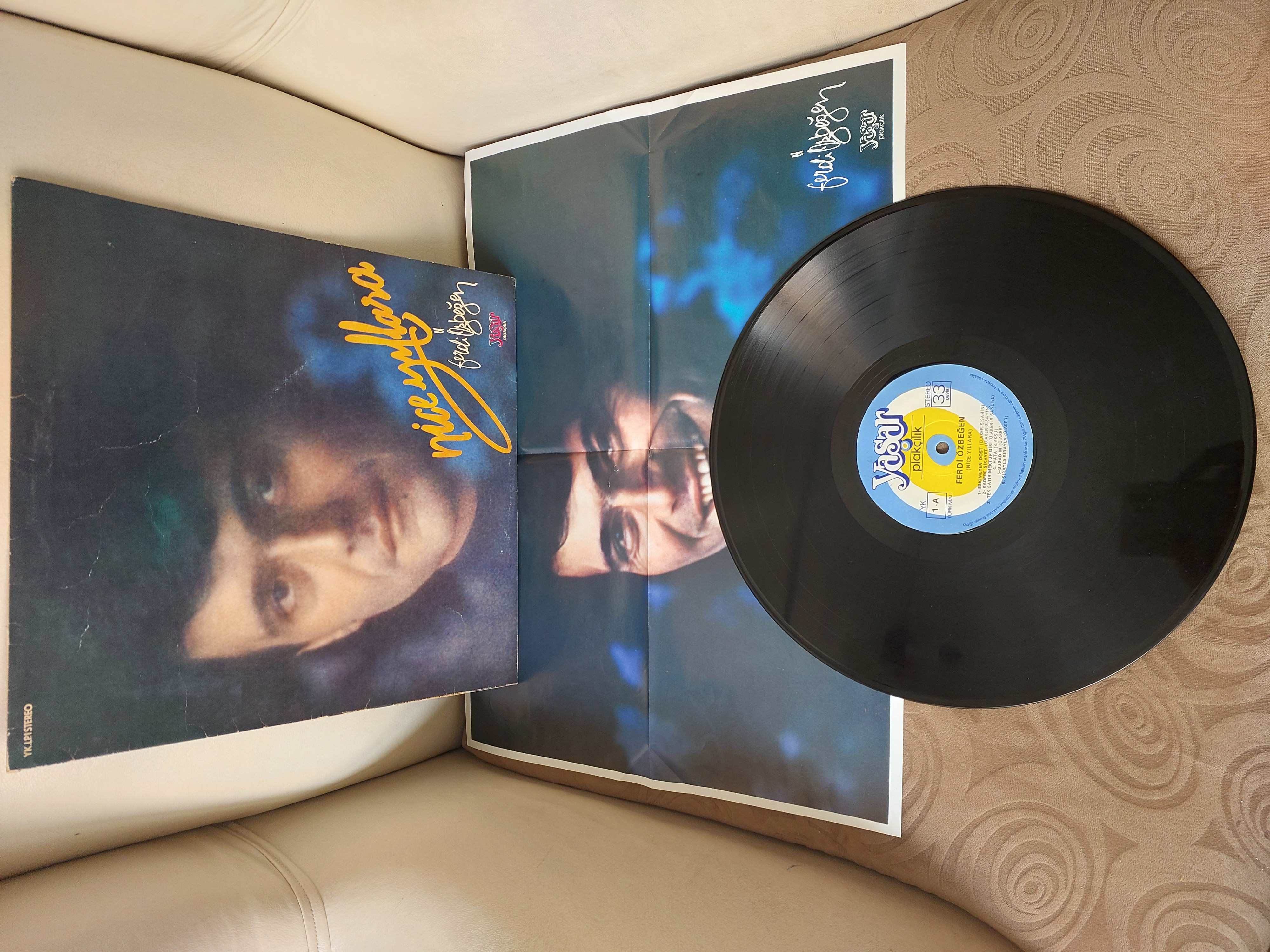 Ferdi Özbeğen - Nice Yıllara - 1980 Türkiye Basım POSTERLİ Albüm LP Plak - Dönem Basım