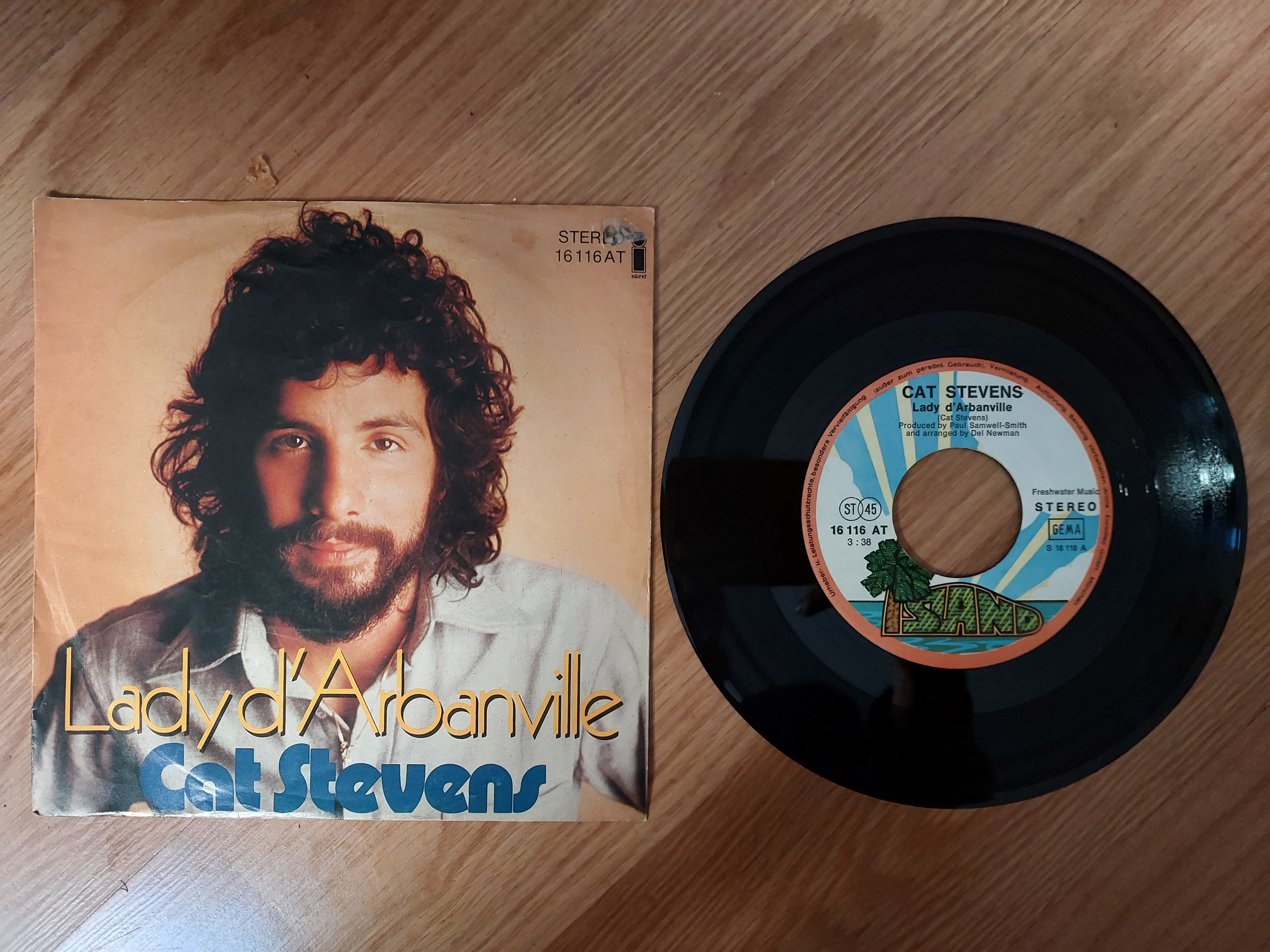 CAT STEVENS - LADY D’ARBANVILLE - 1975 ALMANYA BASIM 45 LİK PLAK