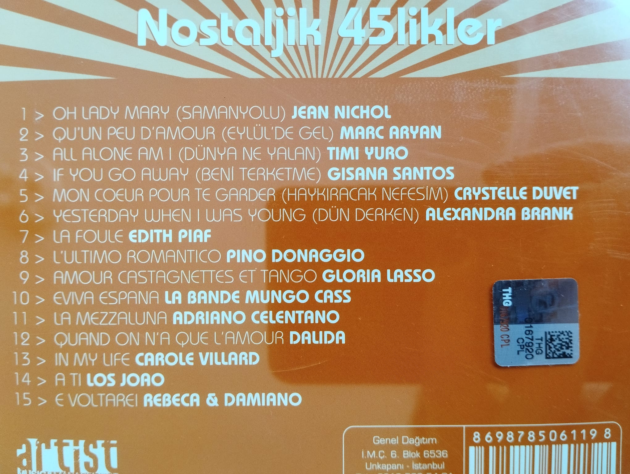 Nostaljik 45’likler 5  -  2014 Türkiye Basım 2. El  CD Albüm