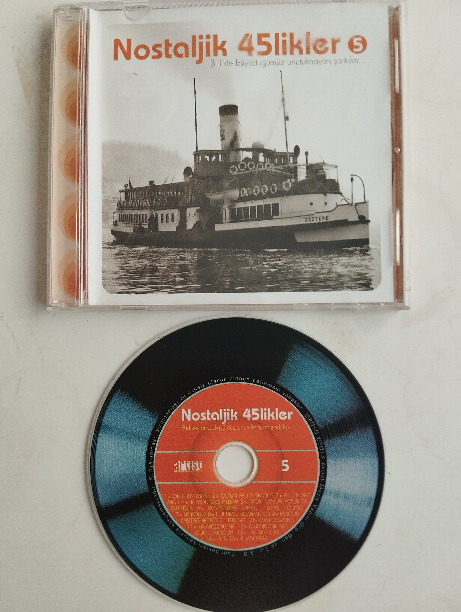 Nostaljik 45’likler 5  -  2014 Türkiye Basım 2. El  CD Albüm