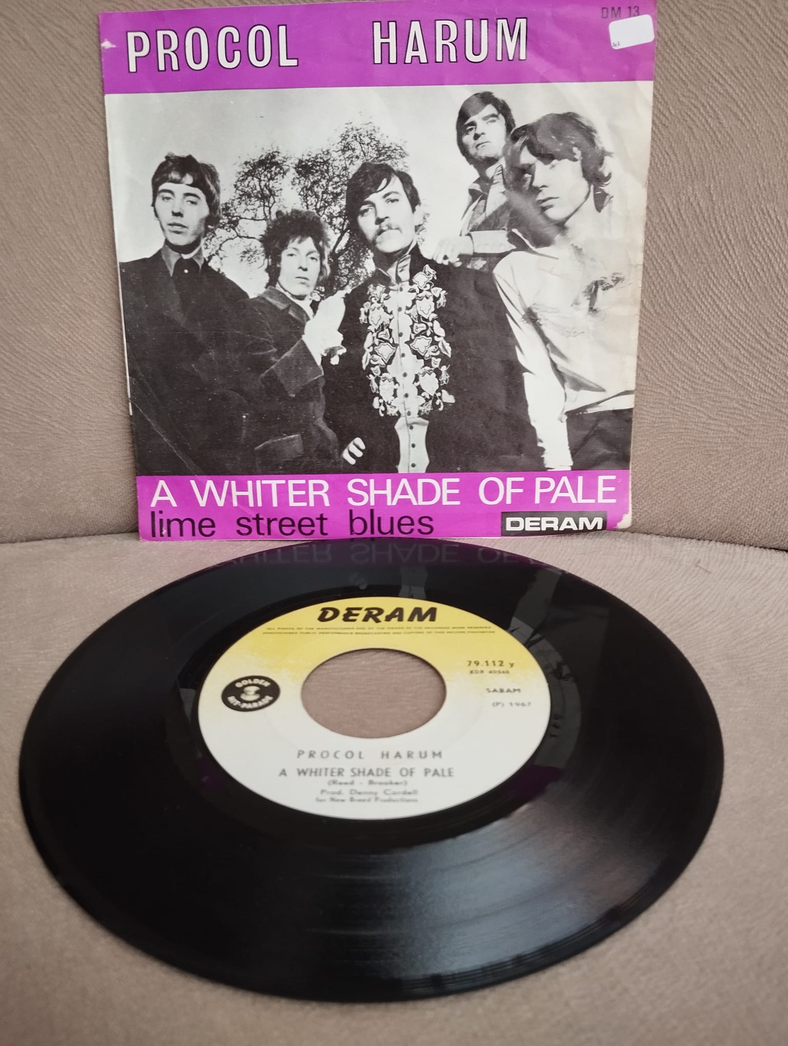 PROCOL HARUM - A Whiter Shade Of Pale / Lime Street Blues - 1967 Belçika Basım 45lik Plak