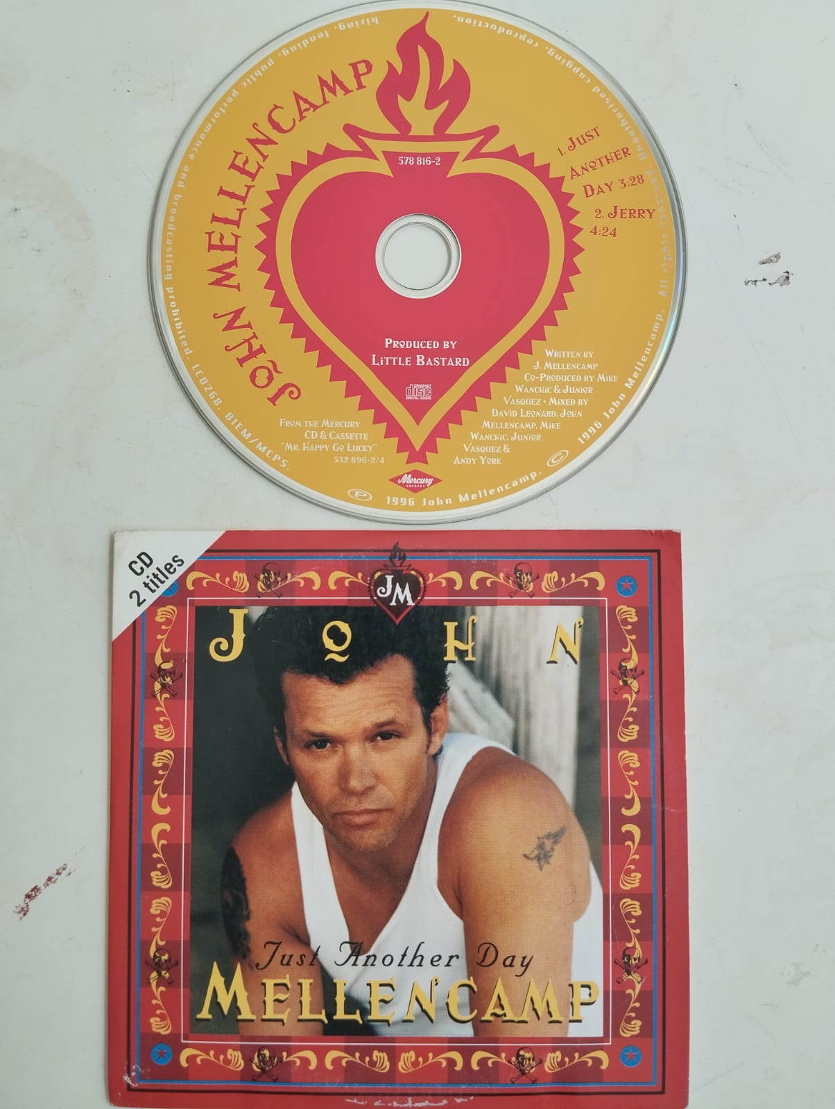 John Mellencamp – Just Another Day -  1996  Amerika Basım 2. El  CD, Single