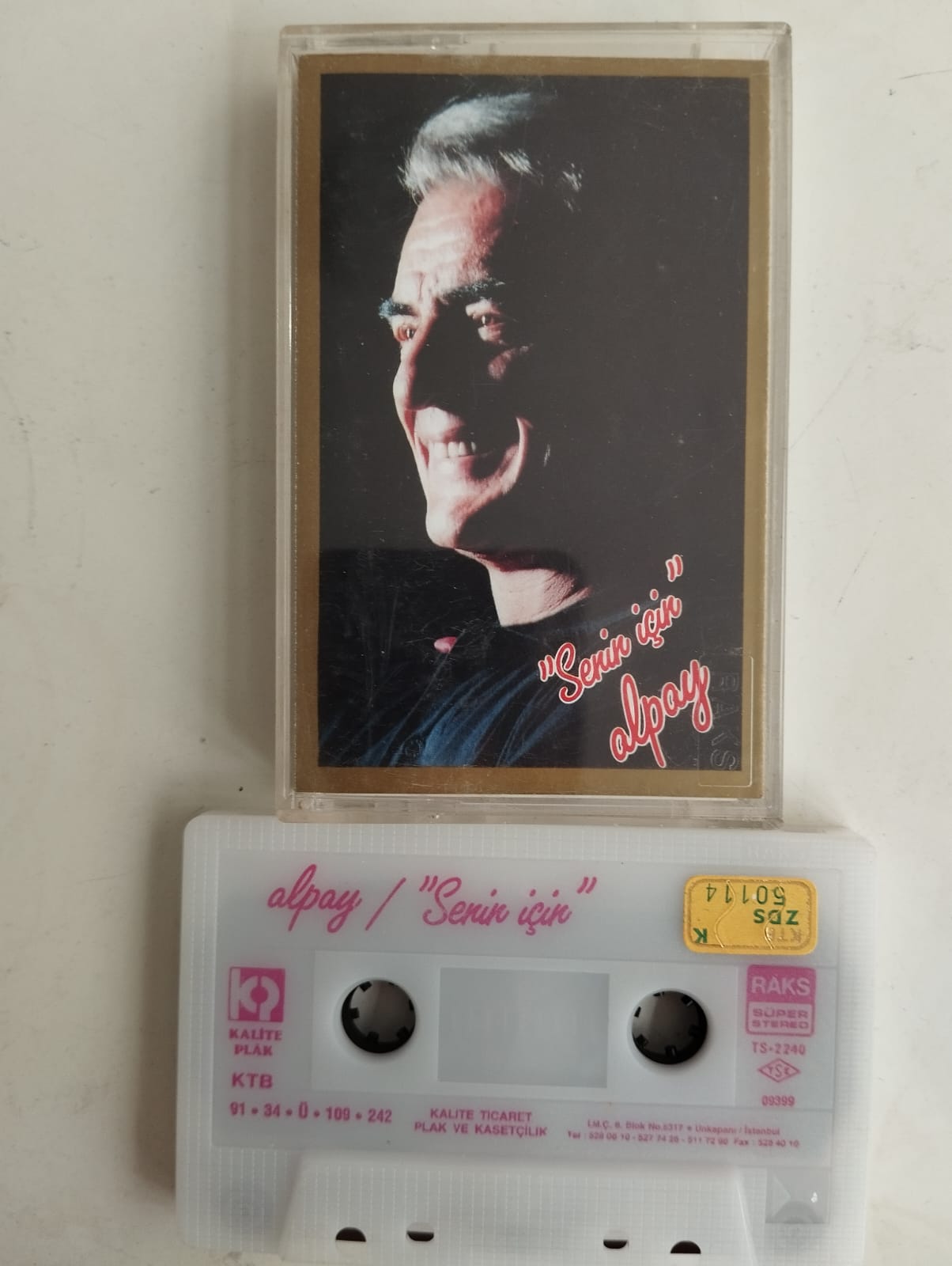 Alpay – Senin İçin - 1991 Türkiye Basım  2. El Kaset Albüm