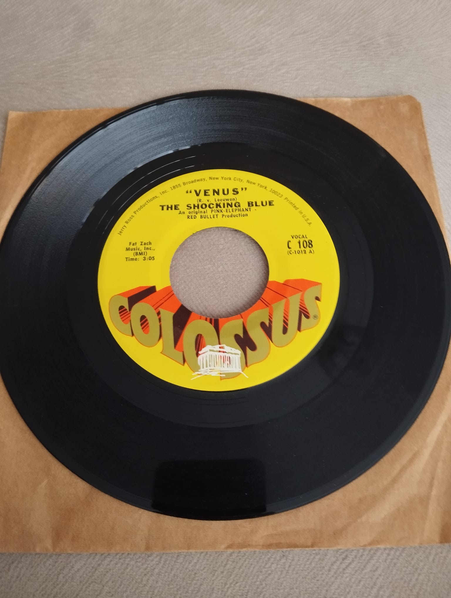 The Shocking Blue  – Venus -  1969 USA Basım  45 LİK PLAK