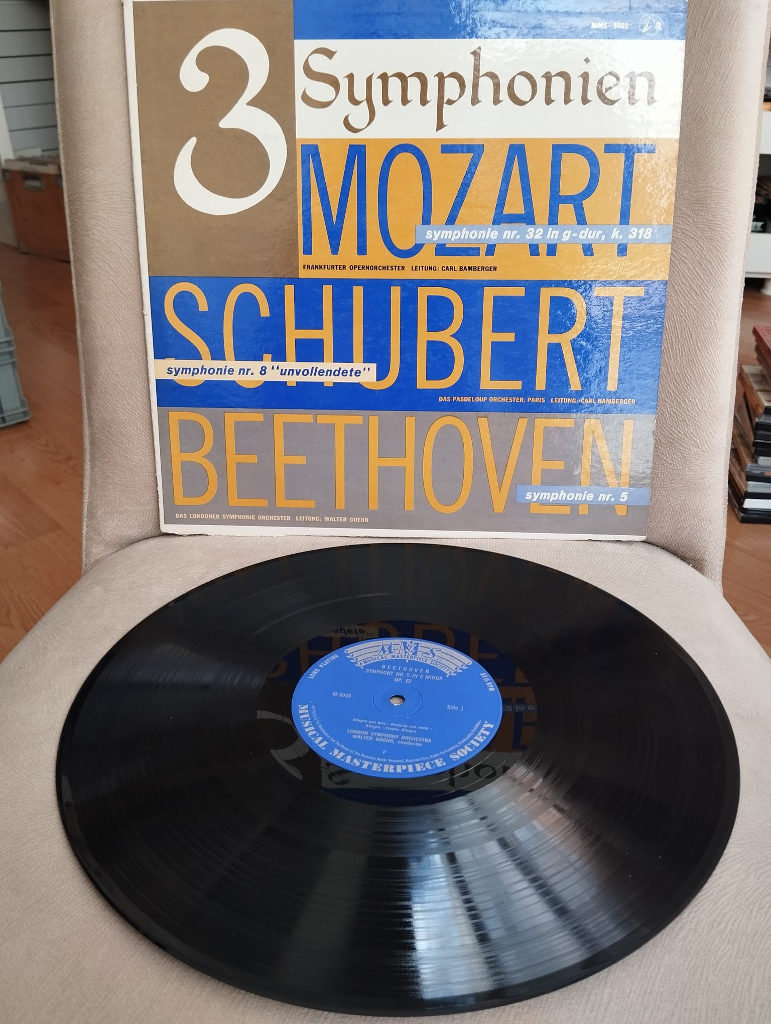 Mozart , Schubert , Beethoven  – 3 Symphonien -  Avrupa Basım 33 lük Plak - Lp Albüm