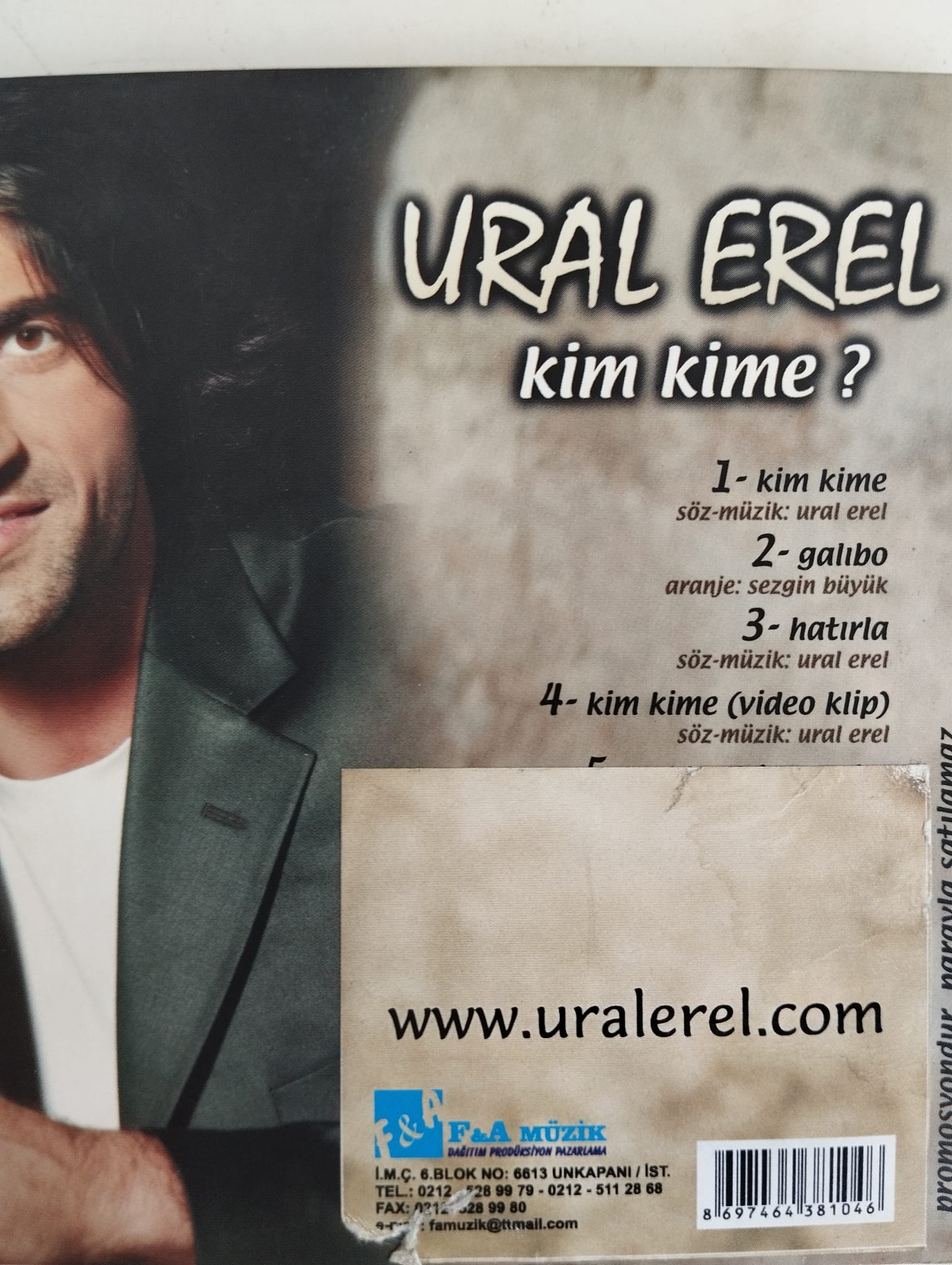 Ural Erel  – Kim Kime? -  Türkiye Basım- 2.El CD Albüm, Promo