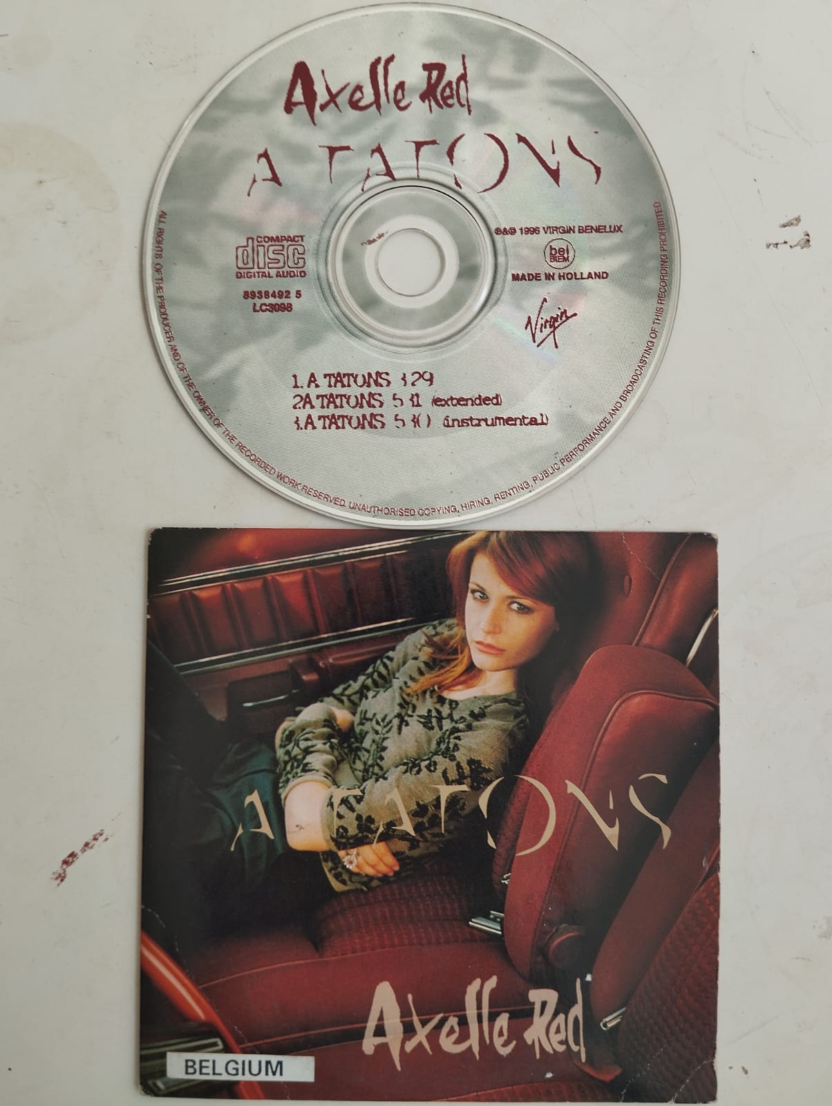 Axelle Red – A Tâtons -  1996 Avrupa Basım 2. El CD, Single, Cardboard Sleeve