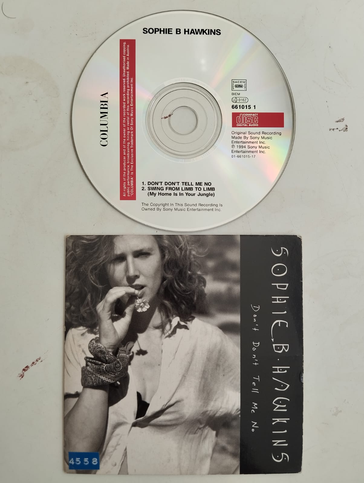 Sophie B. Hawkins – Don’t Don’t Tell Me No -  1994 Avrupa Basım 2. El CD, Single, Cardboard Sleeve