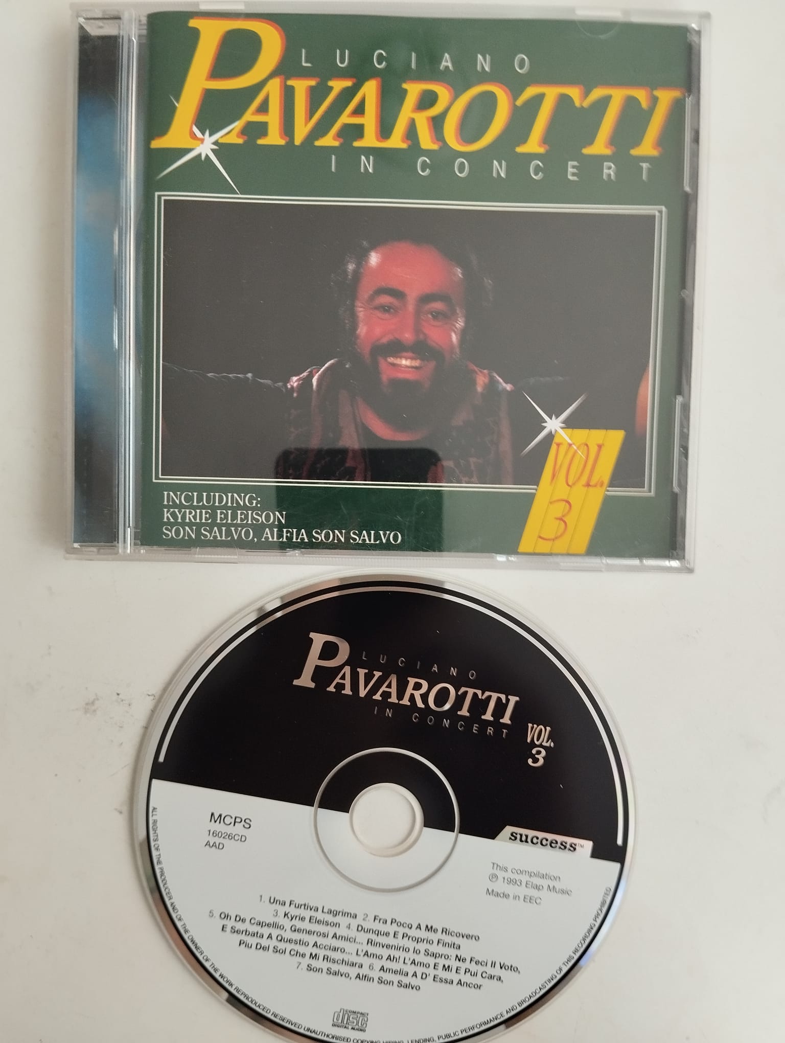 Luciano Pavarotti – In Concert Vol. 3 - 1993 Avrupa Basım - 2. El CD Albüm