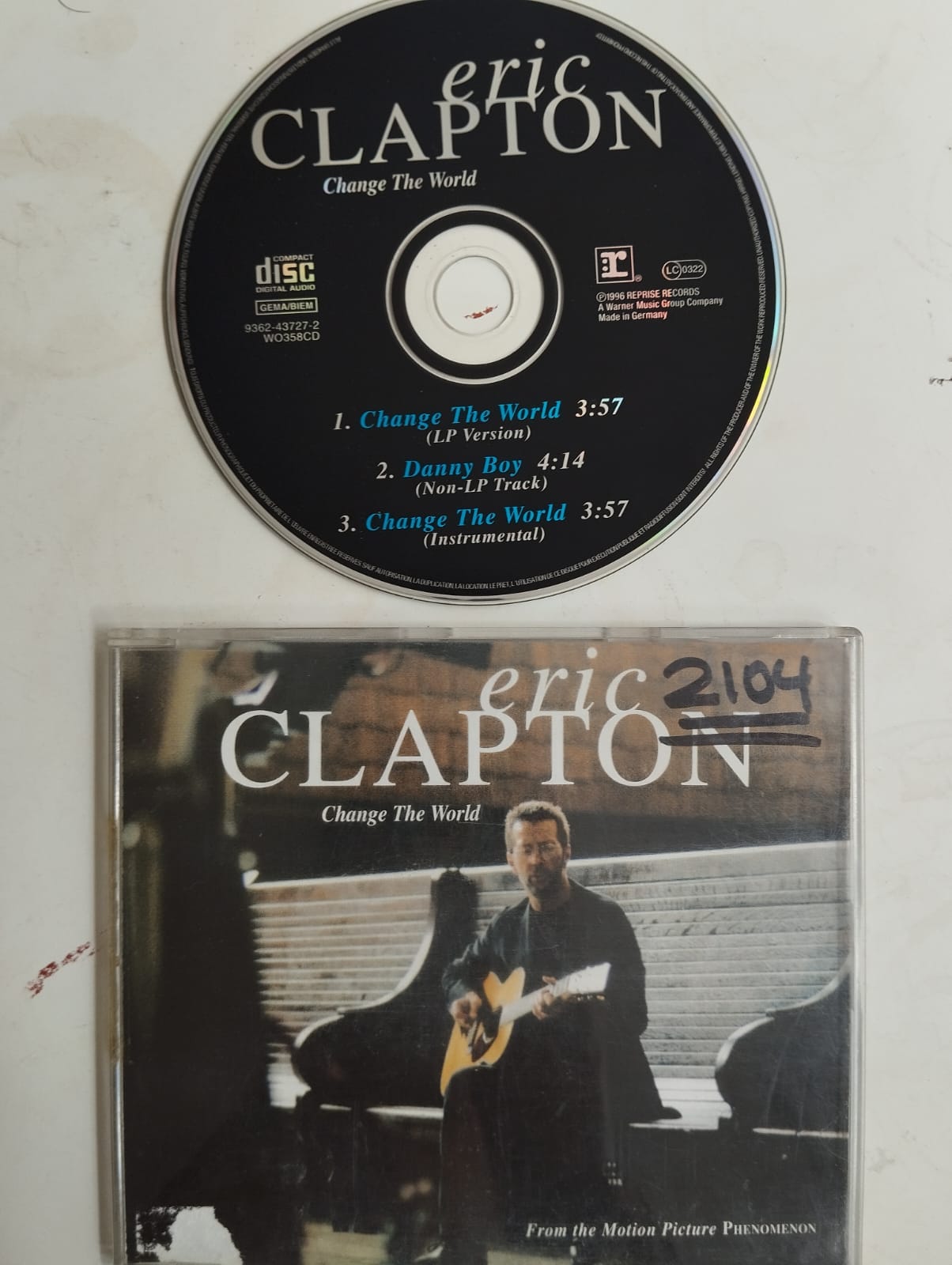 Eric Clapton – Change The World - 1996 Avrupa Basım 2. El  CD, Single