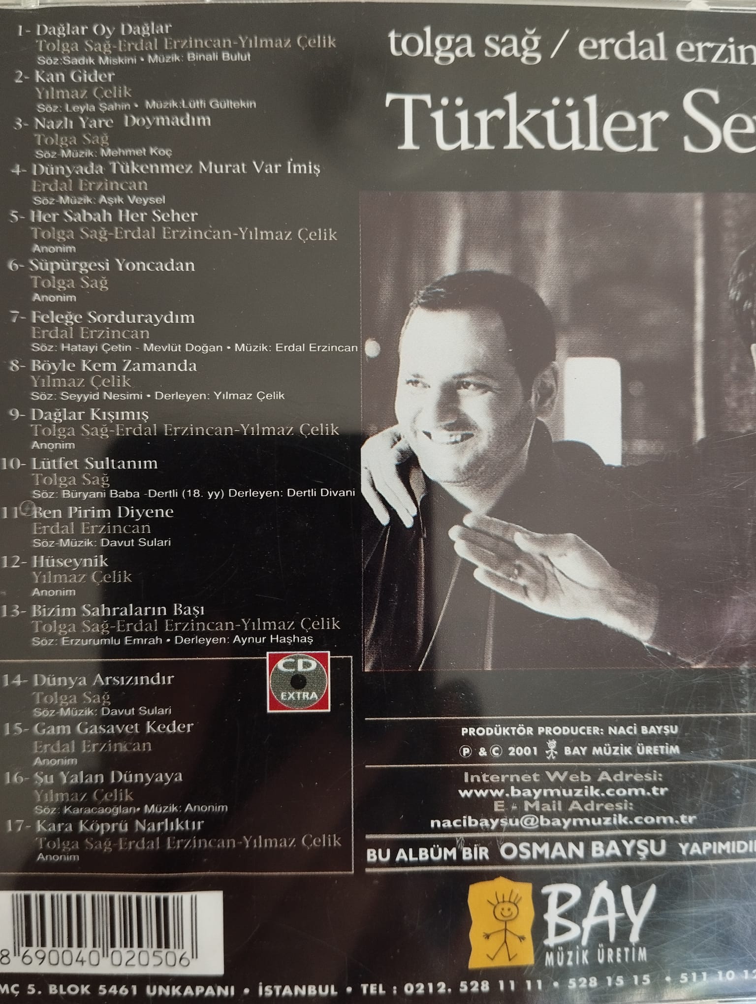 Türküler sevdamız ( Tolga sağ- Erdal Erzincan-Yılmaz Çelik) -  Türkiye Basım 2. El  CD Albüm