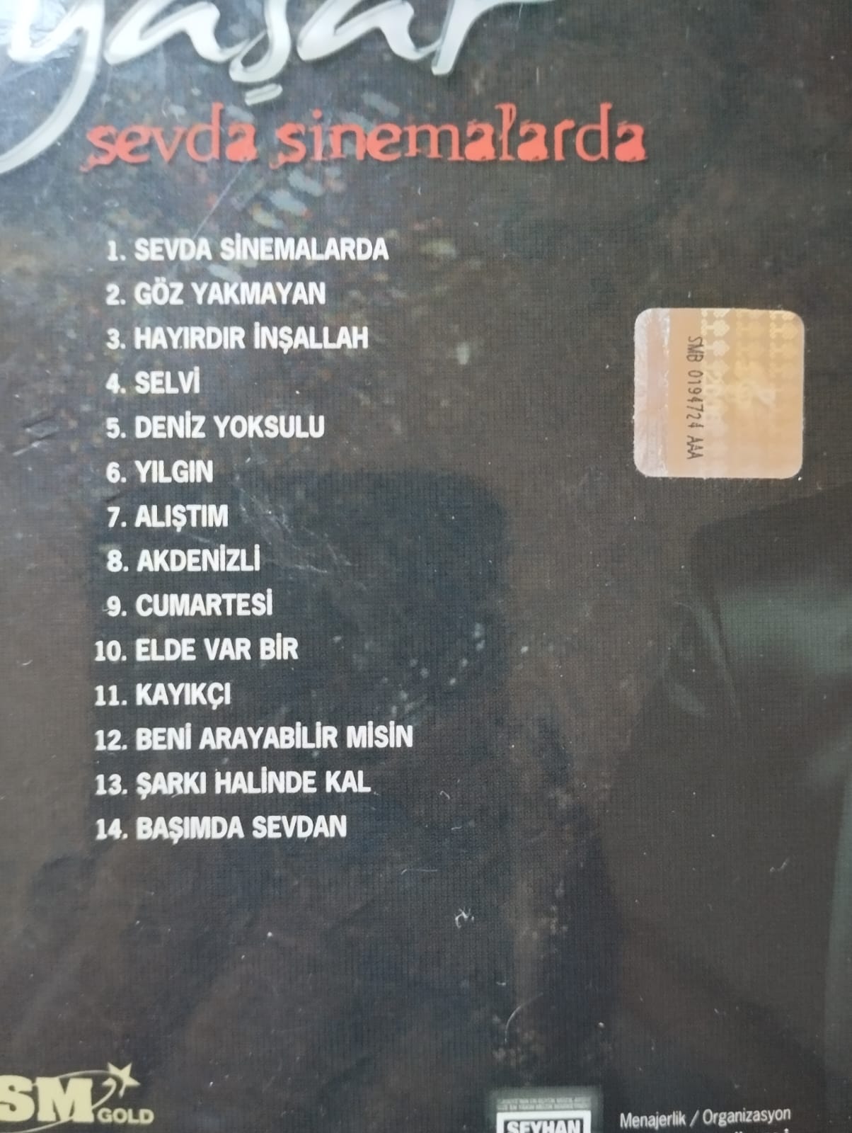 Yaşar – Sevda Sinemalarda - 2006 Türkiye Basım 2. El CD Albüm