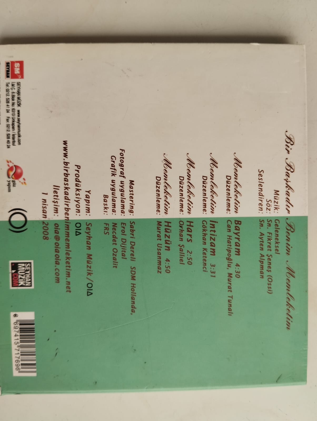 Bir Başkadır Benim Memlekerim -  Türkiye Basım - 2. El CD, Maxi-Single,Promo