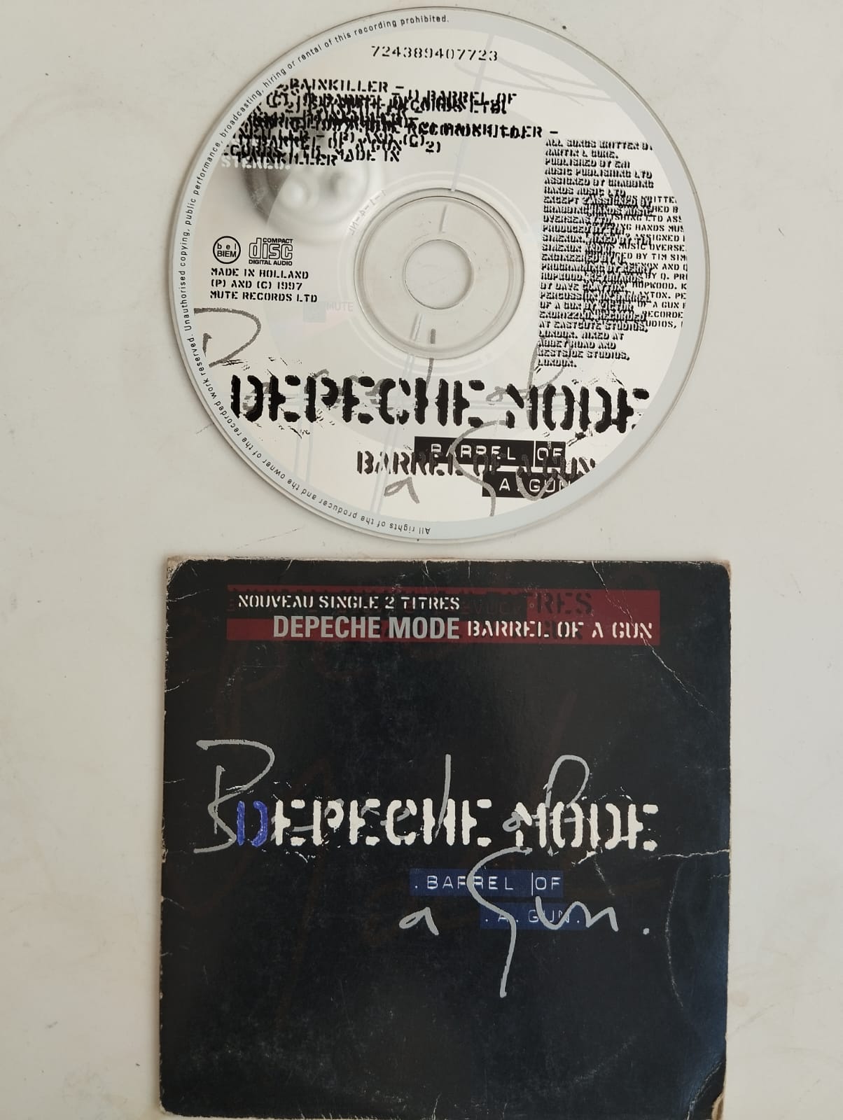 Depeche Mode ‎– Barrel Of A Gun - 1997  Avrupa Basım 2. El  CD, Single, Cardboard Sleeve