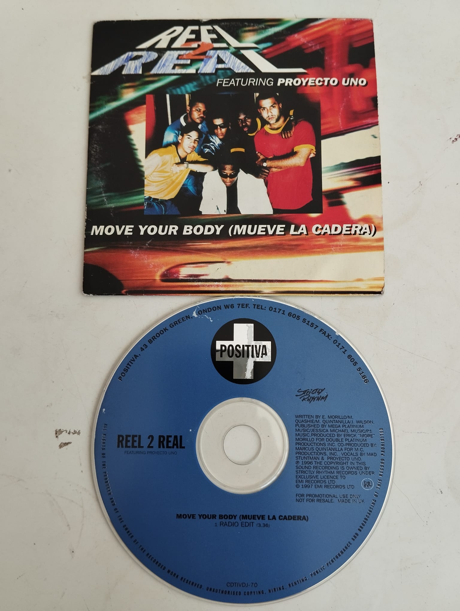 Reel 2 Real Featuring Proyecto Uno – Move Your Body - 1996 Avrupa Basım 2. El   CD, Single