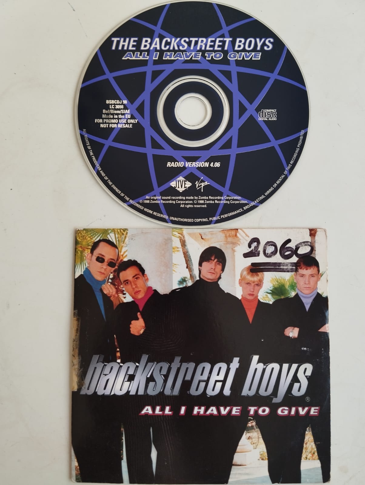 Backstreet Boys – All I Have To Give - 1998  Avrupa Basım 2. El  CD, Single, Promo, Cardboard Sleeve