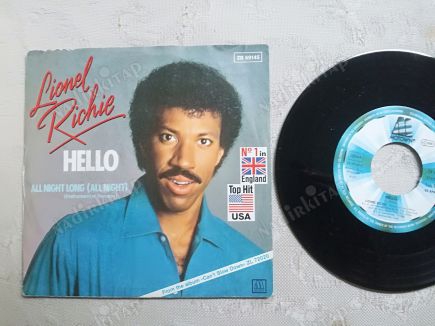 LIONEL RICHIE - HELLO/ALL NIGHT LONG(INSTRUMENTAL)- 1983 ALMANYA BASIM 45 LİK PLAK