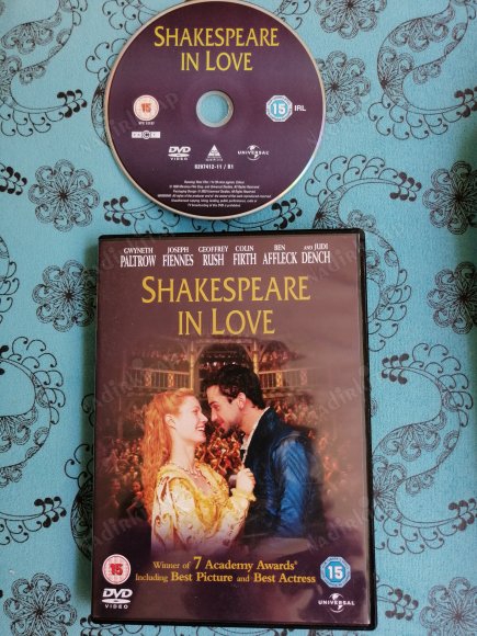 SHAKESPEARE IN LOVE  - A JOHN MADDEN FILM -  119   DAKİKA + EXTRAS  DVD FİLM-AVRUPA BASIM TÜRKÇE DİL SEÇENEĞİ YOKTUR (+15)