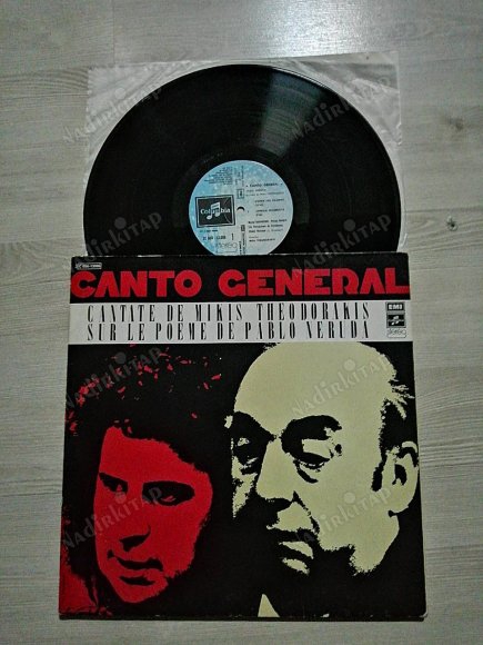 MIKIS THEODORAKIS  - CANTO GENERAL 1975 FRANSA BASKI  LP ALBÜM  33 LÜK DÖNEM PLAK