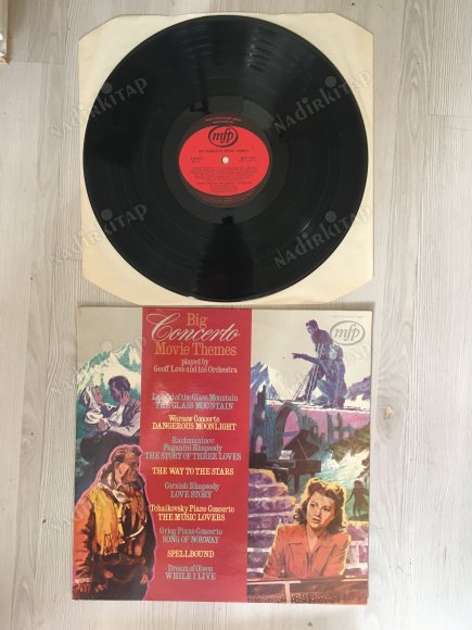 BIG CONCERTO MOVIE THEMES BY GEOFF LOVE & HIS ORCHESTRA  1972 İNGİLTERE BASIM 33 LÜK LP  PLAK 2. EL