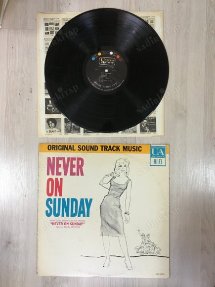 NEVER ON SUNDAY - ORIGINAL SOUNDTRACK 1960 USA BASIM - 33 LÜK LP PLAK