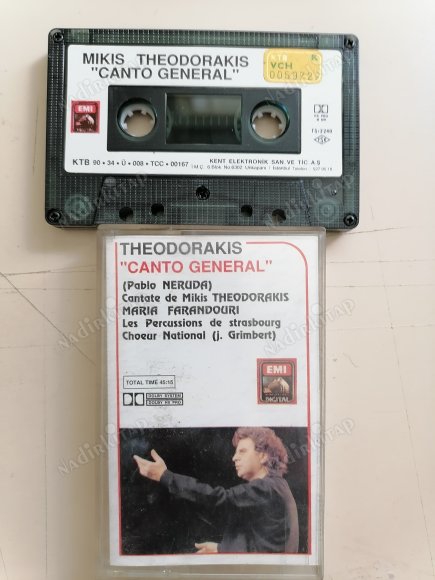 MIKIS THEODORAKIS - MARIA FARANDOURI  / CANTO GENERAL / KASET / - TÜRKİYE 1990 BASIM KASET - KAĞITLI