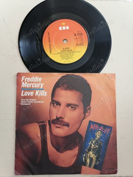 FREDDIE MERCURY  - LOVE KILLS  (METROPOLIS SOUNDTRACK ) 1984 İNGİLTERE BASIM 45 LİK PLAK