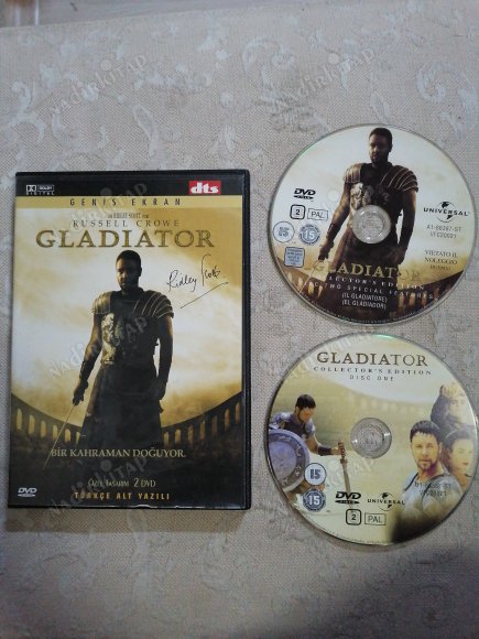 GLADIATOR  - RUSSELL CROWE -  BİR RIDLEY SCOTT  FİLMİ - ÖZEL TASARIM 2 DVD -  149  DAKİKA TÜRKİYE BASIM -   DVD FİLM