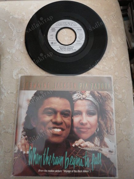 JERMAINE JACKSON/PIA ZADORA - WHEN THE RAIN BEGINS TO FALL 1984 ALMANYA BASIM 45 LİK PLAK