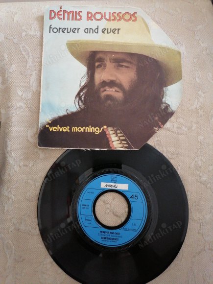 DEMIS ROUSSOS -  FOREVER AND EVER - 1973 FRANSA BASIM 45 LİK PLAK - KAPAĞI KESİK LÜTFEN RESME BAKINIZ