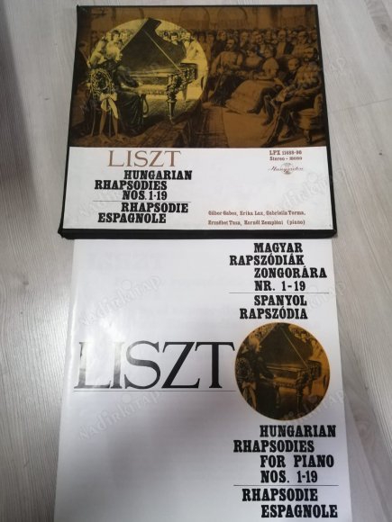 LISZT- HUNGARIAN RHAPSODIES FOR PIANO NO.1-19( RHAPSODIE ESPAGNOLE )- MACARİSTAN BASKI 3XLP BOX SET