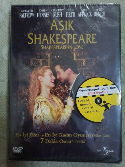 AŞIK SHAKESPEARE (SHAKESPEARE IN LOVE )  TÜRKİYE BASIM DVD FİLM - 119 DAKİKA   - AÇILMAMIŞ AMBALAJINDA